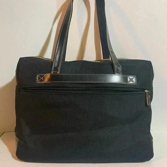 Jack Georges  unisex black canvas briefcase bag - Picture 2 of 15